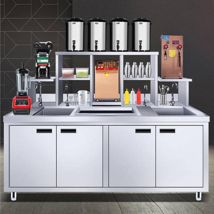【奶茶店水吧操作台__河南隆恒奶茶店用操作台】批发_厂家